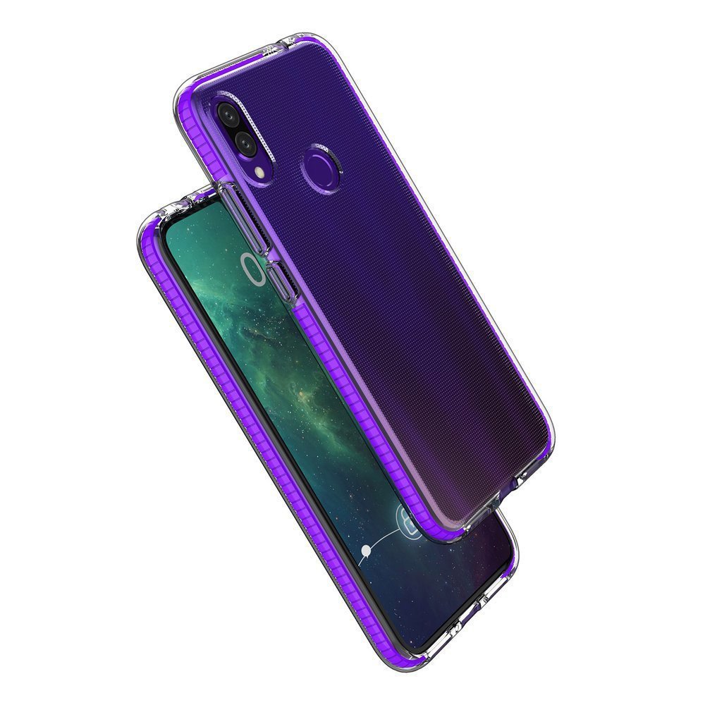 Capa protetora de gel TPU transparente com moldura colorida para Huawei P Smart 2019 preto