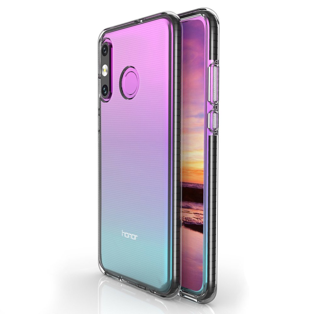 Capa protetora de gel TPU transparente com moldura colorida para Huawei P30 Lite preto