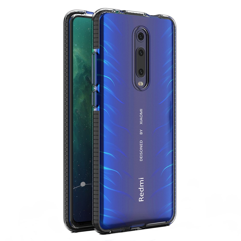 Capa protetora de gel TPU transparente com moldura colorida para Xiaomi Mi 9T - Xiaomi Mi 9T Pro preto