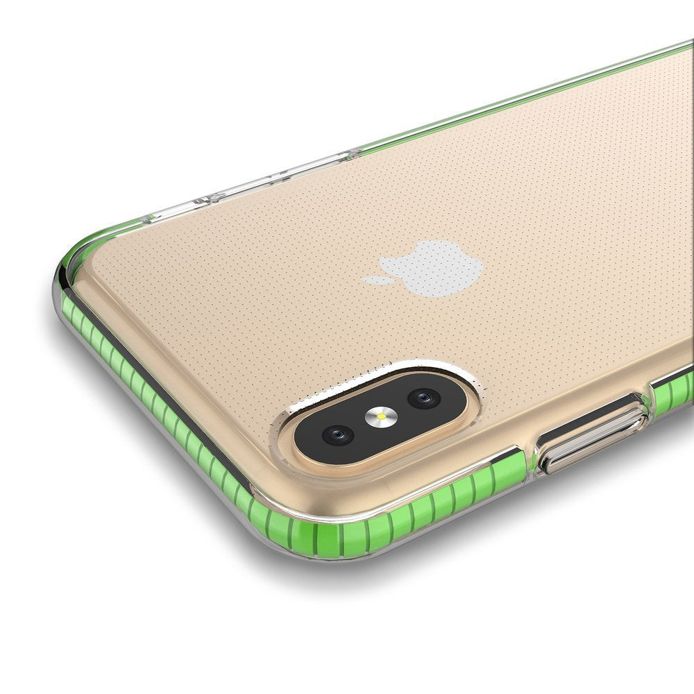 Capa protetora de gel TPU transparente com moldura colorida para iPhone XS - iPhone X mint