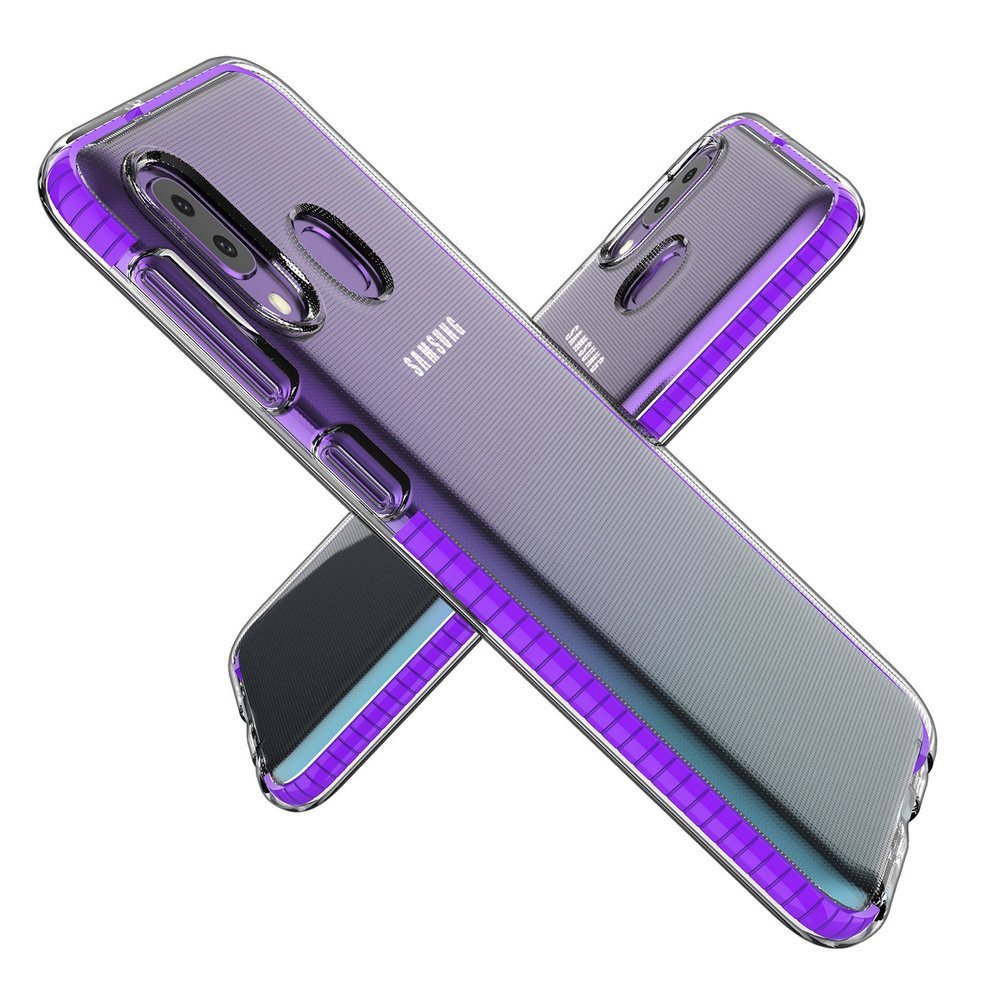 Capa protetora de gel TPU transparente com moldura colorida para Samsung Galaxy A20e mint