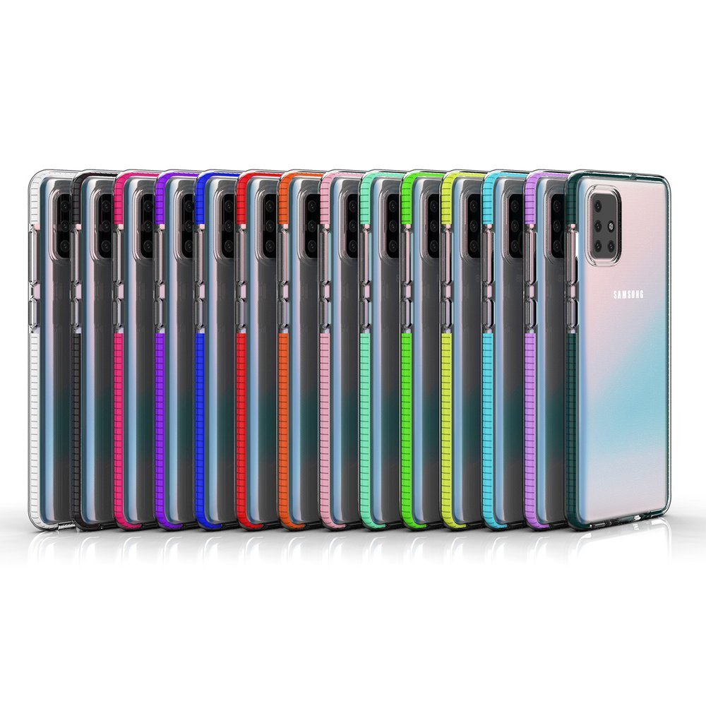 Capa protetora de gel TPU transparente com moldura colorida para Samsung Galaxy A71 mint