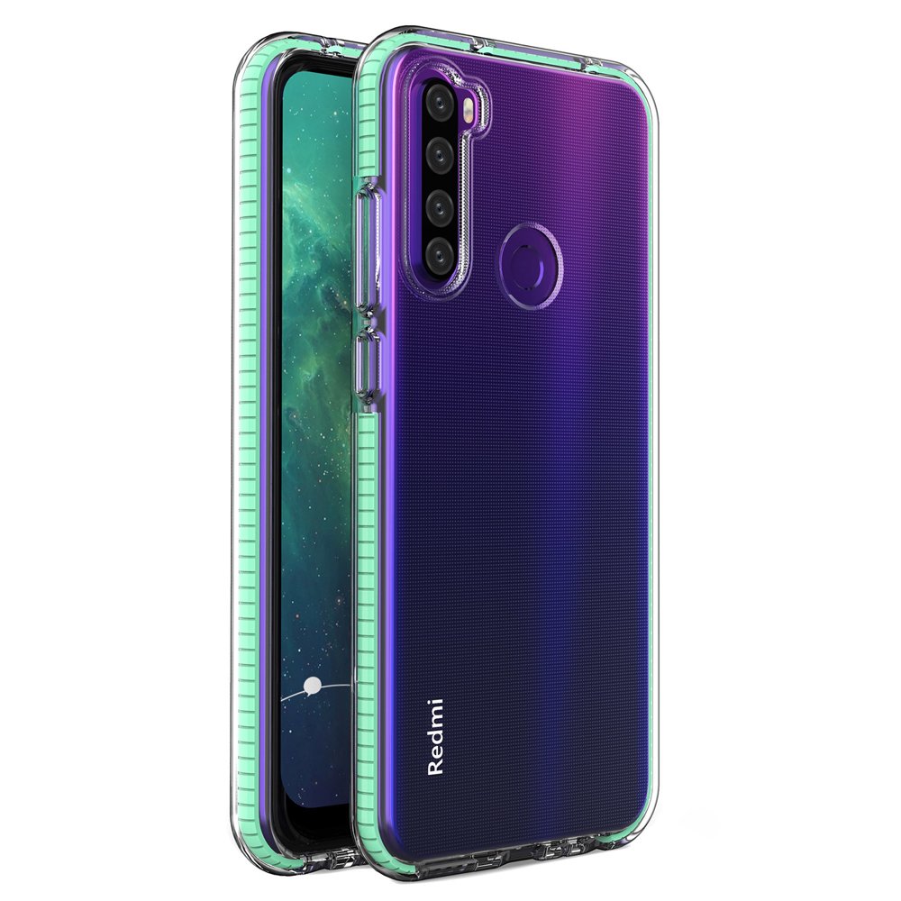 Capa protetora de gel TPU transparente com moldura colorida para Xiaomi Redmi Note 8T mint