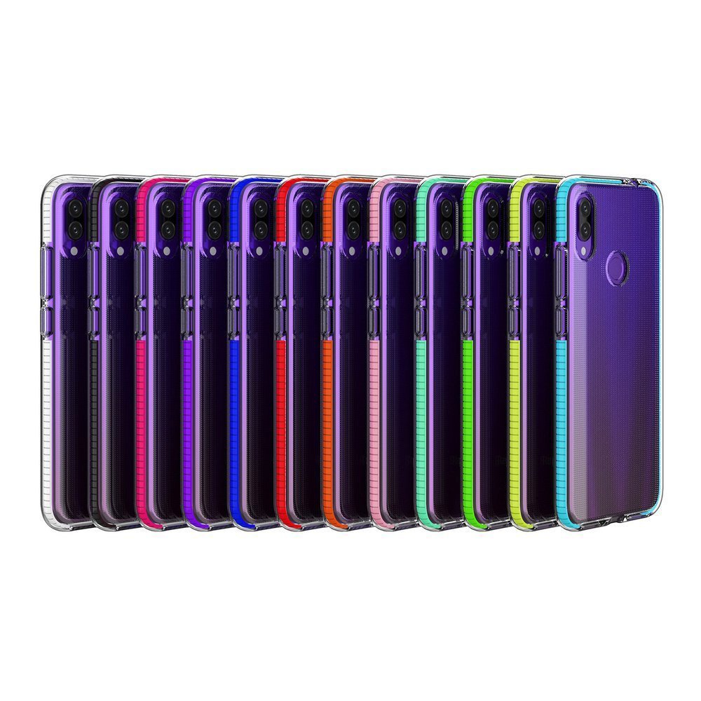 Capa protetora de gel de TPU transparente com moldura colorida para Huawei P Smart 2019 azul claro
