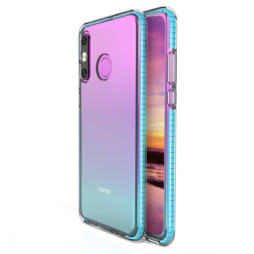 Capa protetora de gel de TPU transparente com moldura colorida para Huawei P30 Lite azul claro