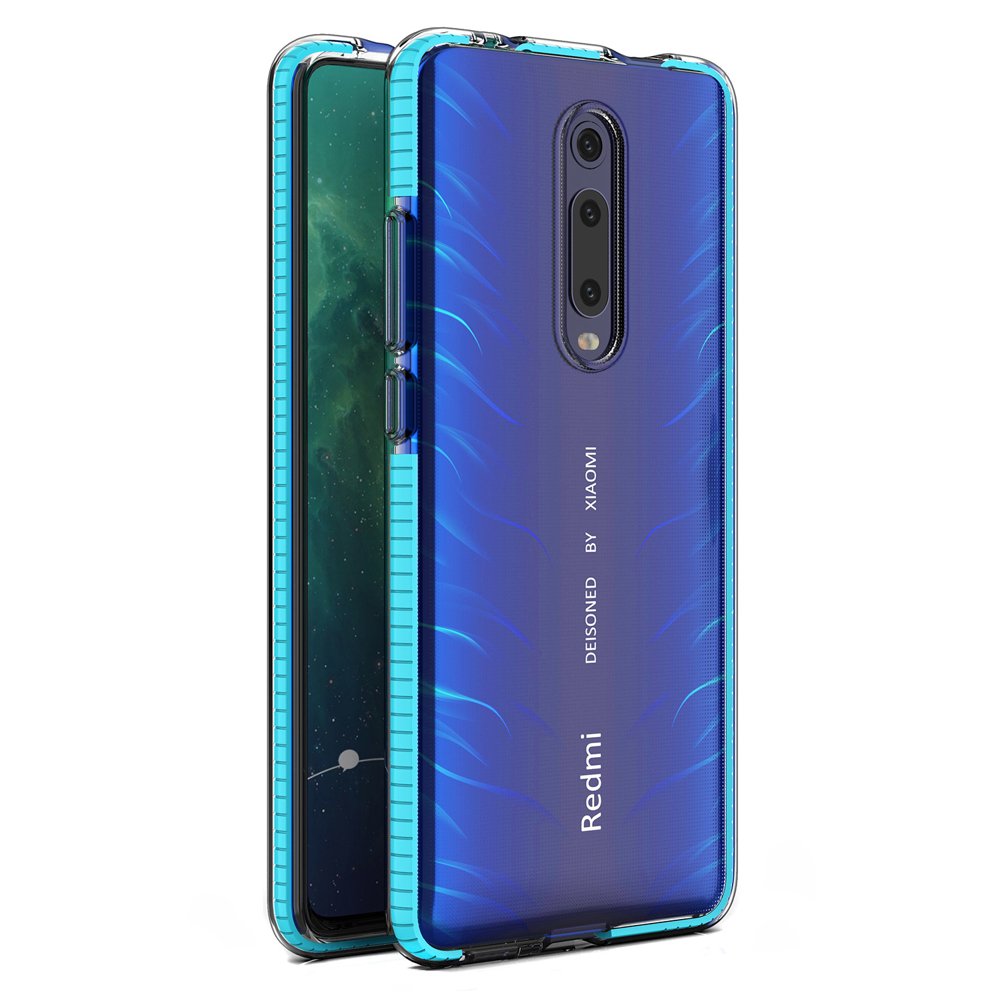 Capa protetora de gel TPU transparente com moldura colorida para Xiaomi Mi 9T - Xiaomi Mi 9T Pro azul claro