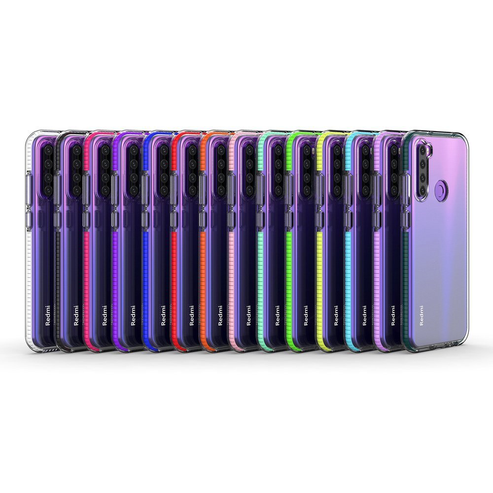 Capa protetora de gel TPU transparente com moldura colorida para Xiaomi Redmi Note 8T azul claro