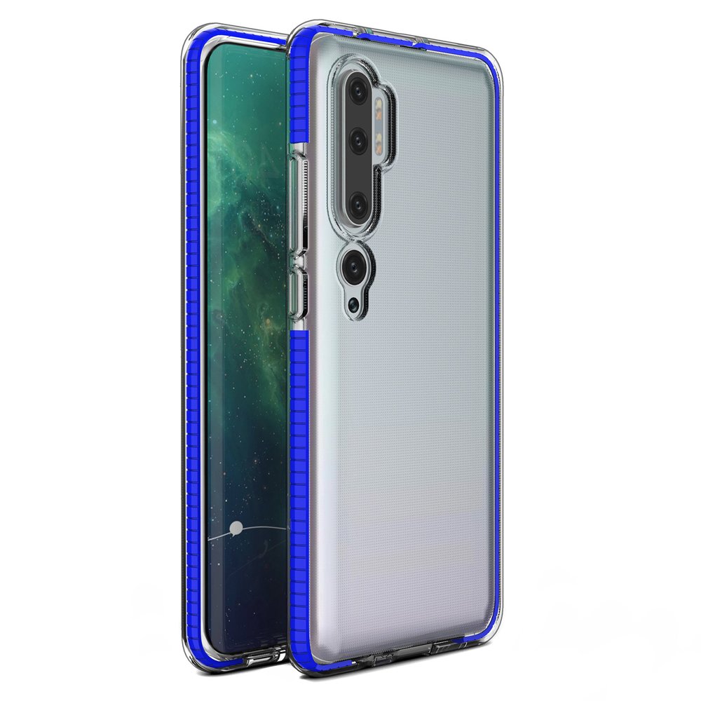 Capa protetora de gel de TPU transparente com moldura colorida para Xiaomi Mi Note 10 - Mi Note 10 Pro - Mi CC9 Pro azul escuro