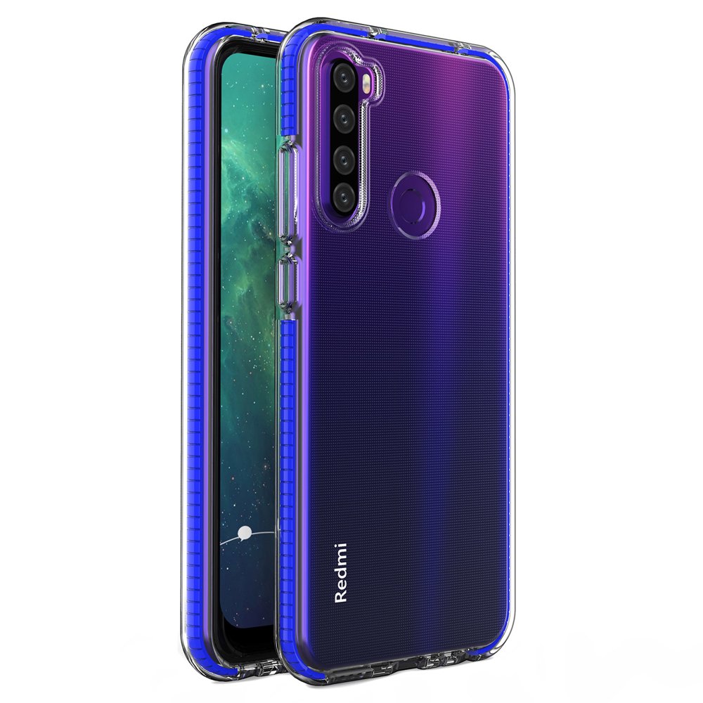 Capa protetora de gel TPU transparente com moldura colorida para Xiaomi Redmi Note 8T azul escuro