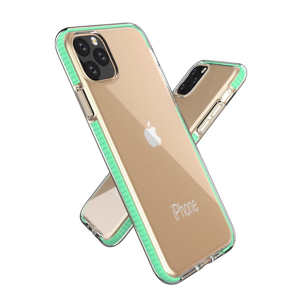Capa protetora de gel TPU transparente com moldura colorida para iPhone 11 Pro amarelo