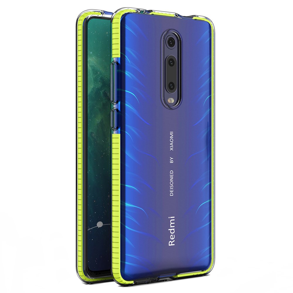 Capa protetora de gel TPU transparente com moldura colorida para Xiaomi Mi 9T - Xiaomi Mi 9T Pro amarelo