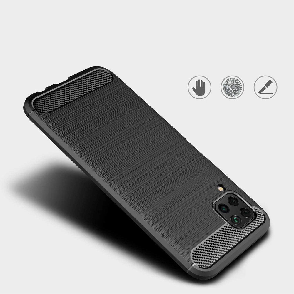 Capa carbono Capa flexível de TPU para Huawei P40 Lite - Nova 7i - Nova 6 SE preta