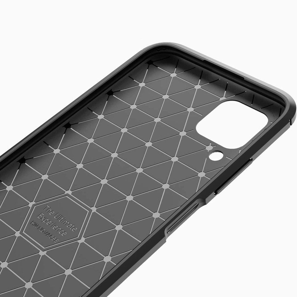 Capa carbono Capa flexível de TPU para Huawei P40 Lite - Nova 7i - Nova 6 SE preta