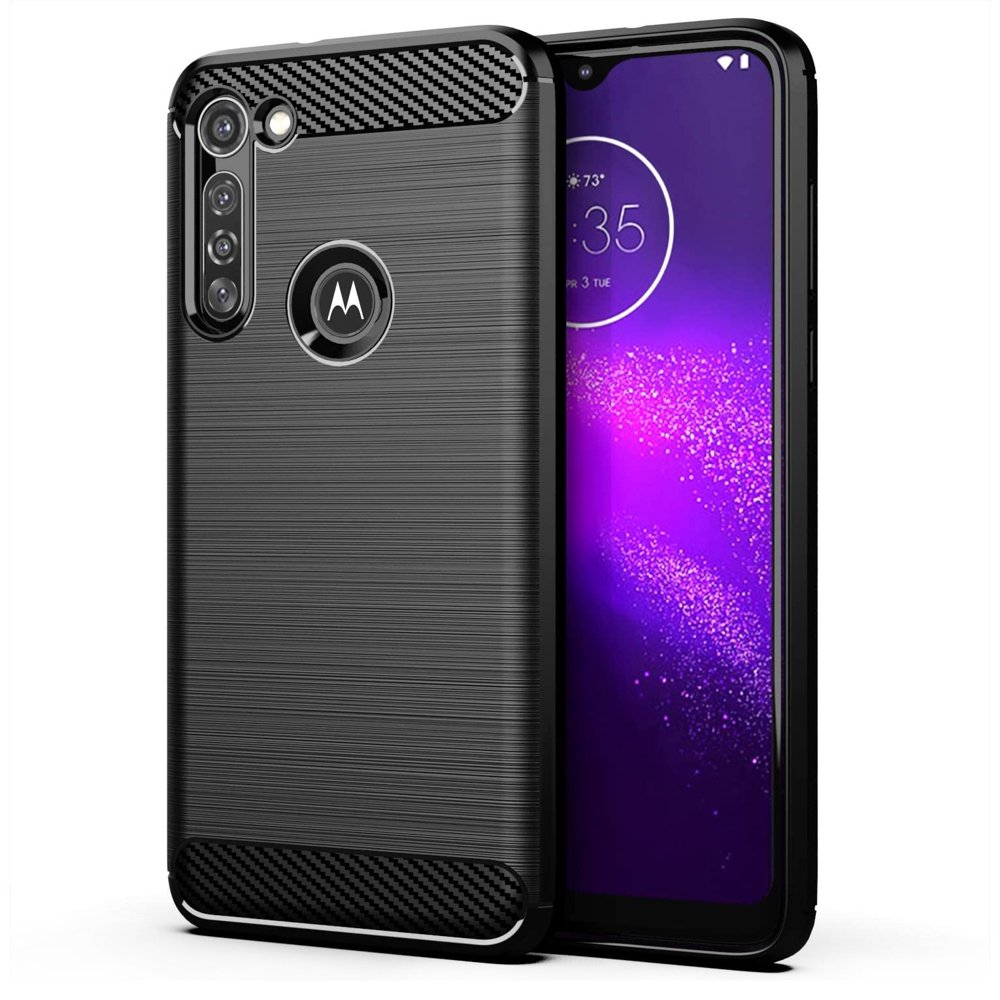 Capa carbono Capa flexível de TPU para Motorola Moto G8 Power preto