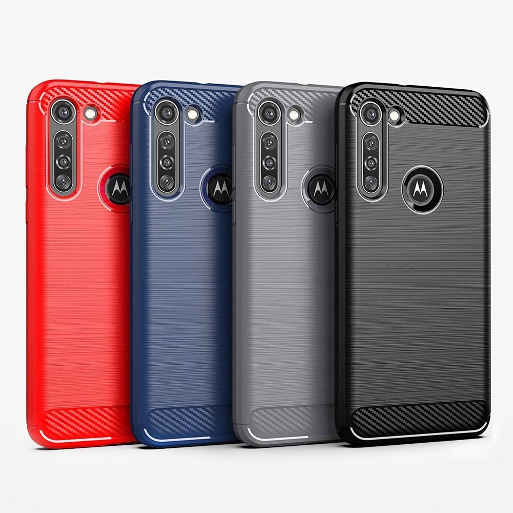 Capa carbono Capa flexível de TPU para Motorola Moto G8 Power blue