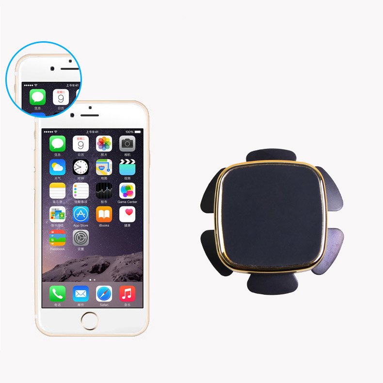 Suporte magnético autoadesivo para telefone automotivo volante prateado