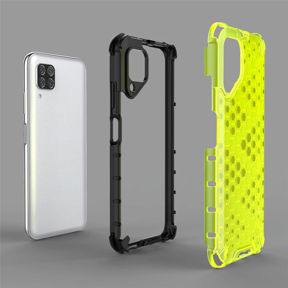 Capa de armadura de favo de mel com pára-choque de TPU para Huawei P40 Lite - Nova 7i - Nova 6 SE verde