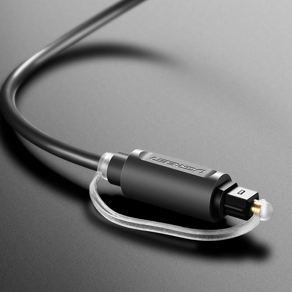 Cabo de fibra óptica de áudio digital Ugreen 1 m Toslink SPDIF cinza (10768)