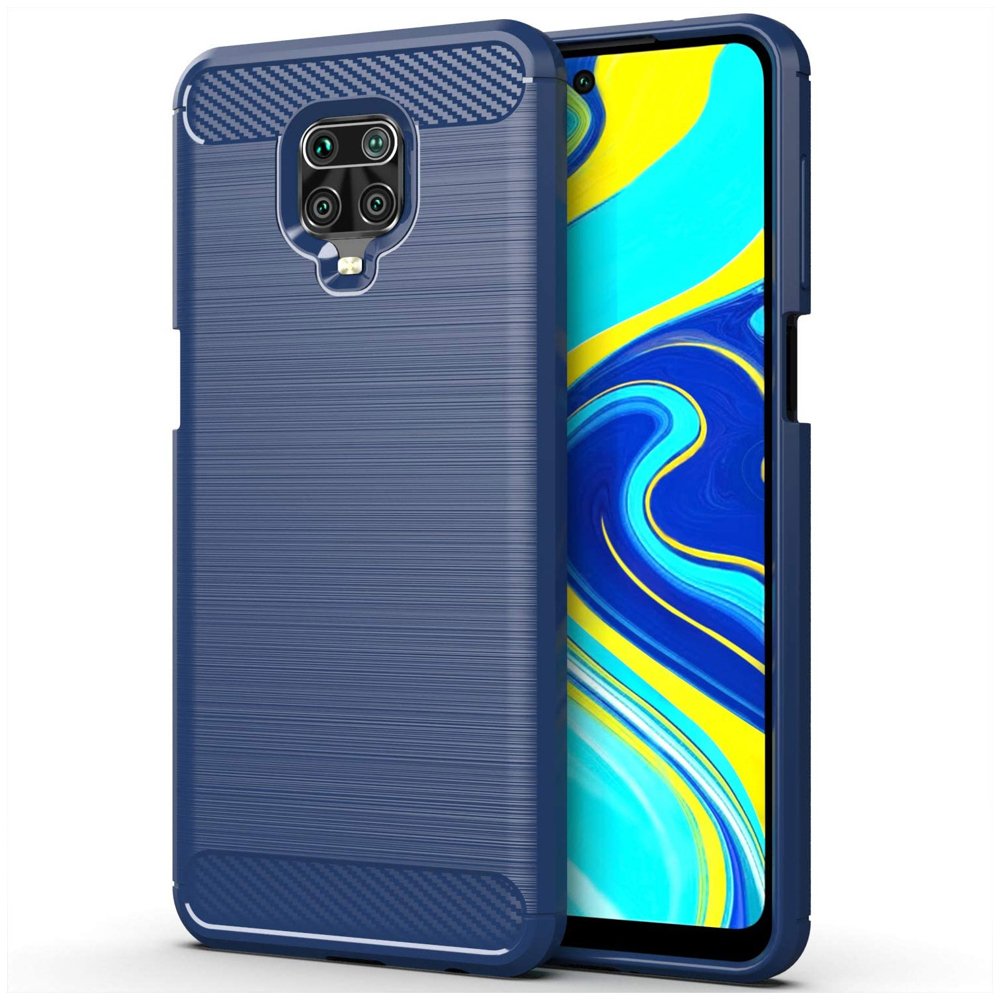 Capa carbono Capa flexível de TPU para Xiaomi Redmi Note 9 Pro - Redmi Note 9S azul