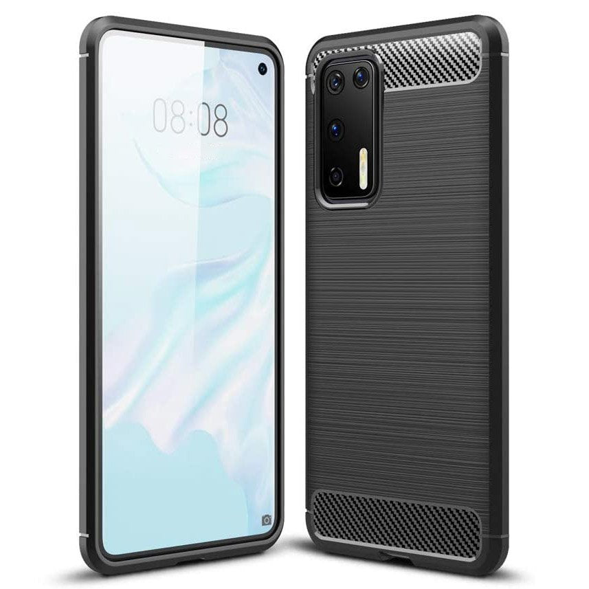 Capa carbono Capa flexível de TPU para Huawei P40 Pro preta