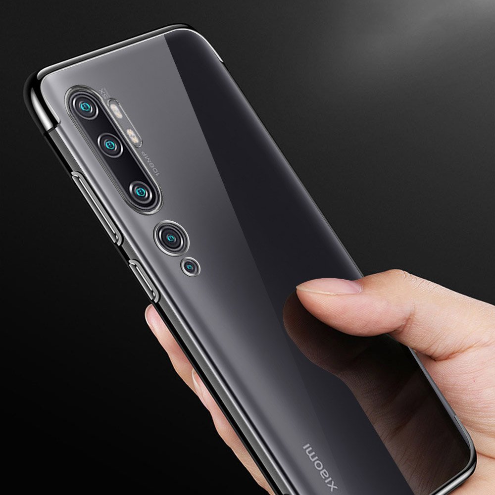 Transparente caixa de gel TPU moldura de galvanoplastia para Xiaomi Mi Note 10 - Mi Note 10 Pro - Mi CC9 Pro azul