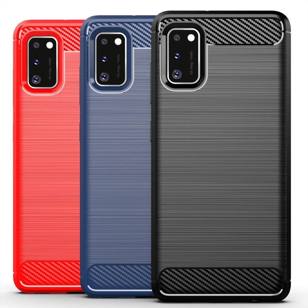 Capa carbono Capa flexível de TPU para Samsung Galaxy A41 preta