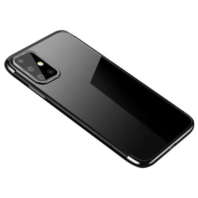 Transparente estojo de gel TPU moldura de galvanoplastia para Huawei P40 preto
