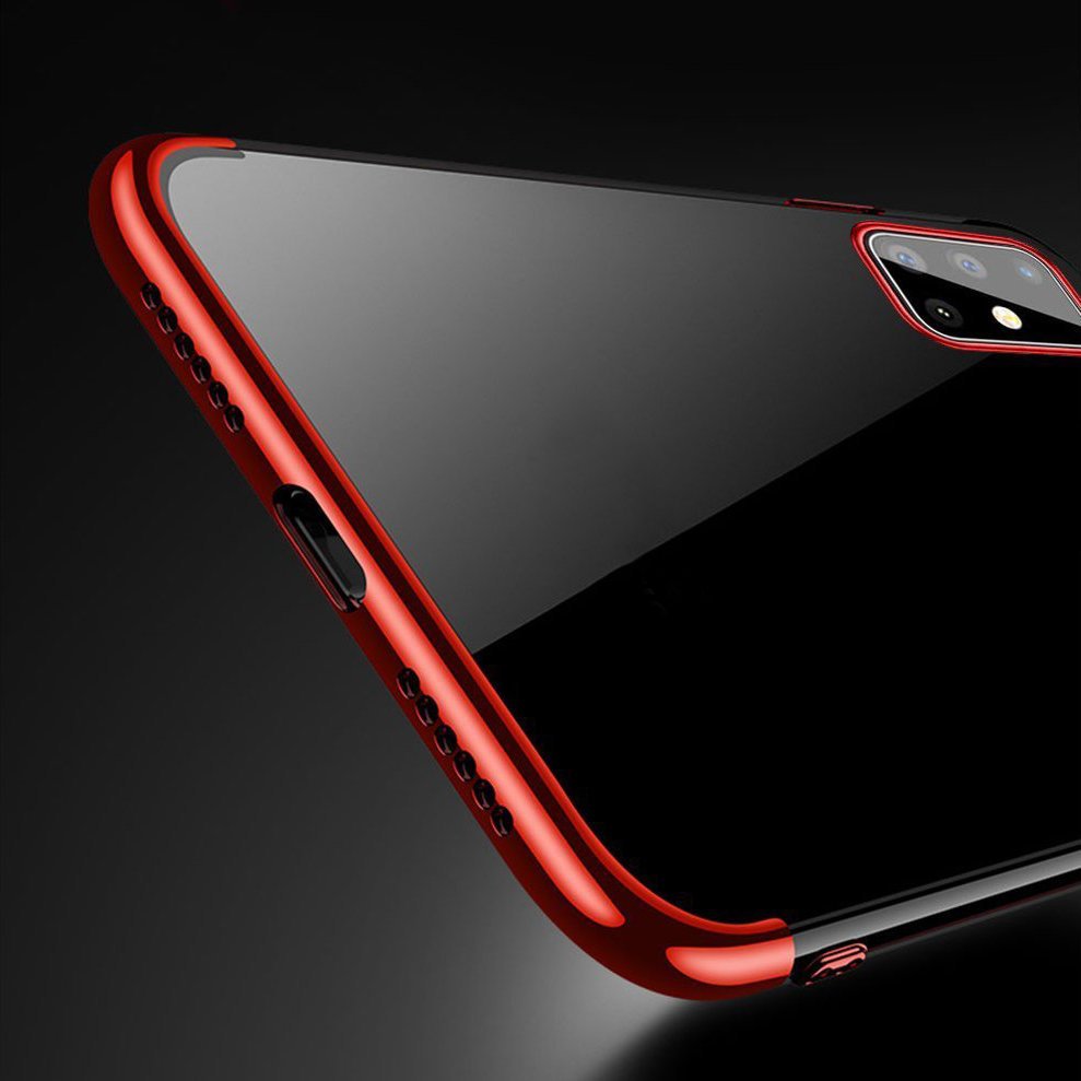 Transparente estojo de gel TPU moldura de galvanoplastia para Huawei P40 preto