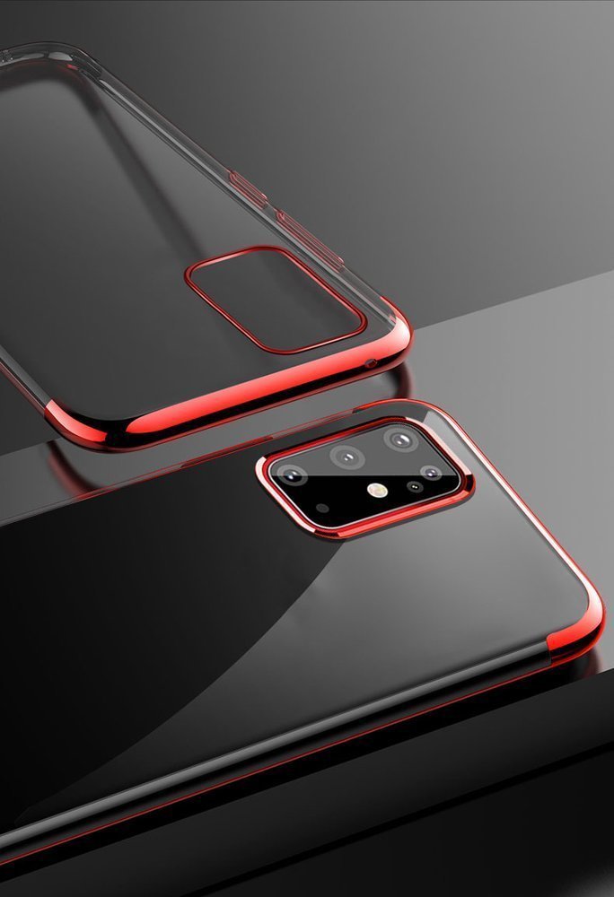 Transparente estojo de gel TPU moldura de galvanoplastia para Huawei P40 vermelho