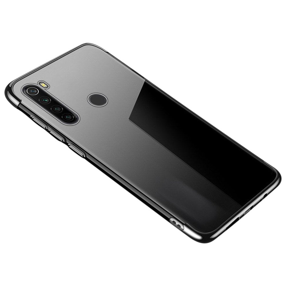 Capa transparente de gel TPU com estrutura de galvanoplastia para Motorola G8 Plus preta