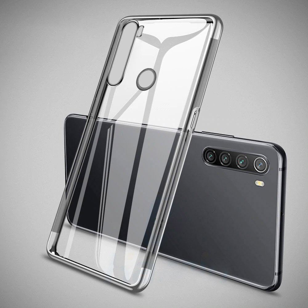 Transparente estojo de gel TPU moldura de galvanoplastia para Motorola G8 Plus azul