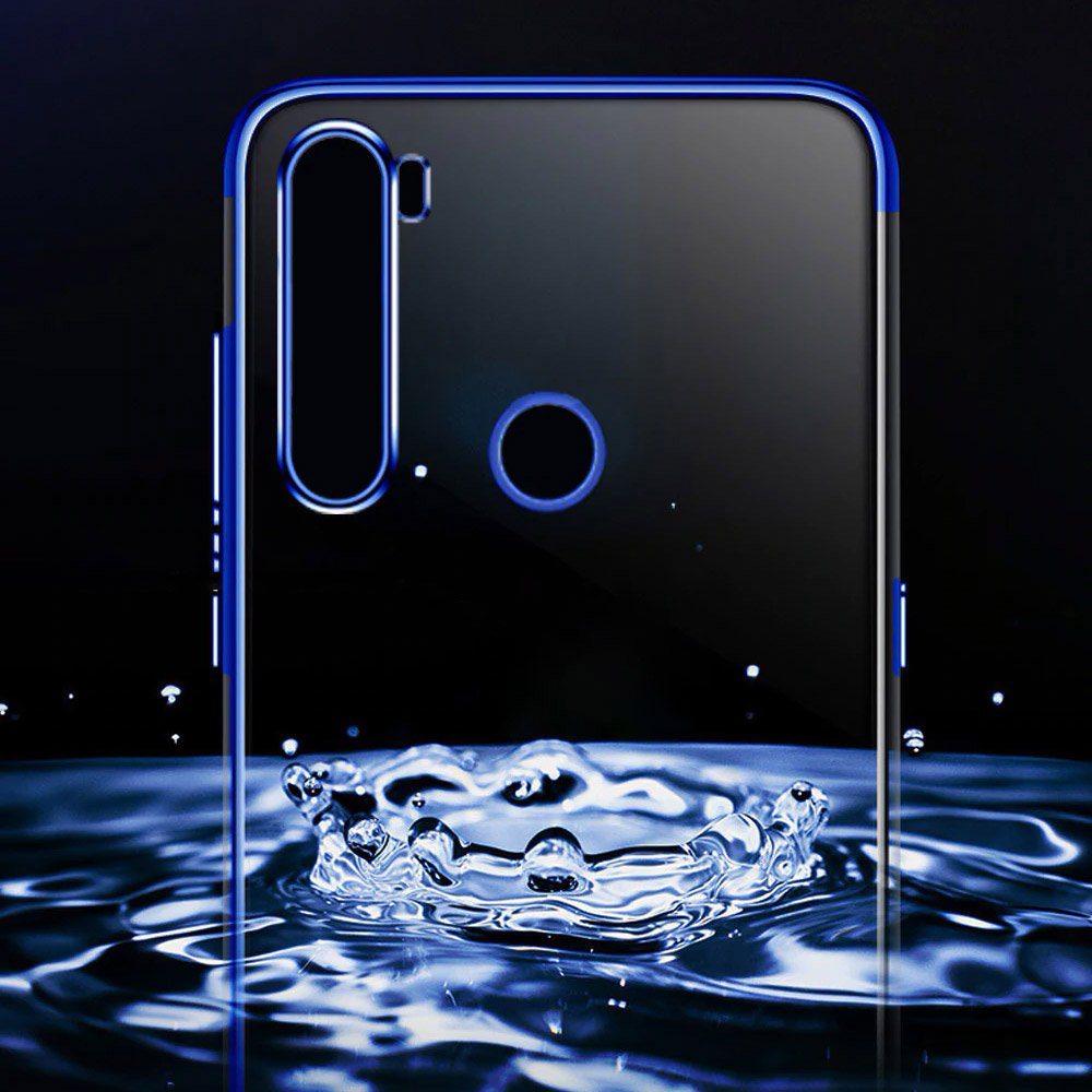 Transparente estojo de gel TPU moldura de galvanoplastia para Motorola G8 Plus azul