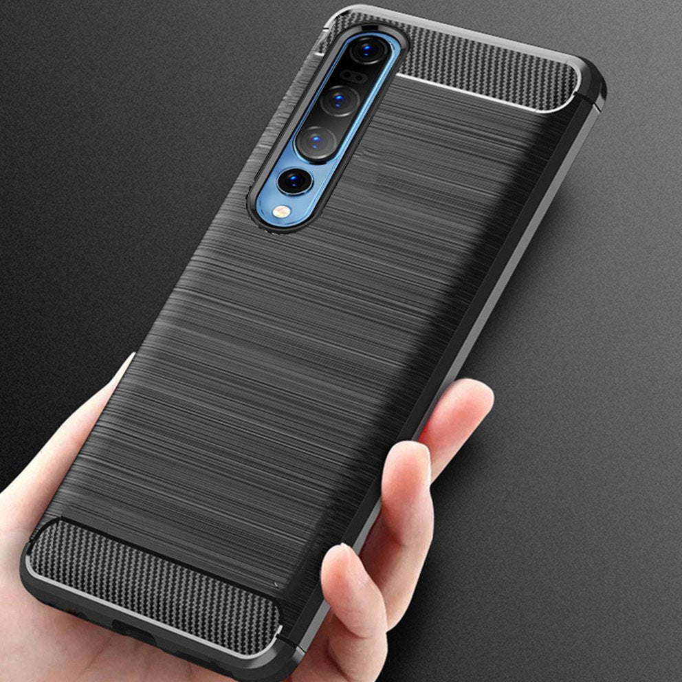 Capa carbono Capa flexível de TPU para Xiaomi Mi 10 Pro - Xiaomi Mi 10 preto