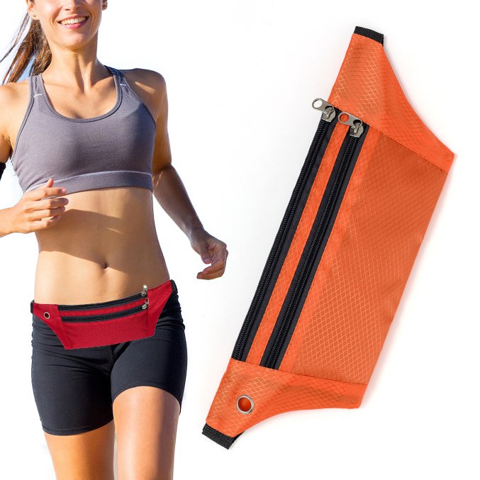 Ultimate Running Belt com saída para fone de ouvido laranja