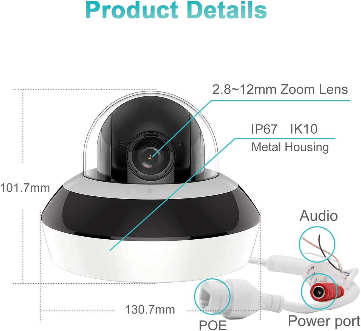 Anpviz PoE IP PTZ Câmara de Segurança Visão Noturna IR