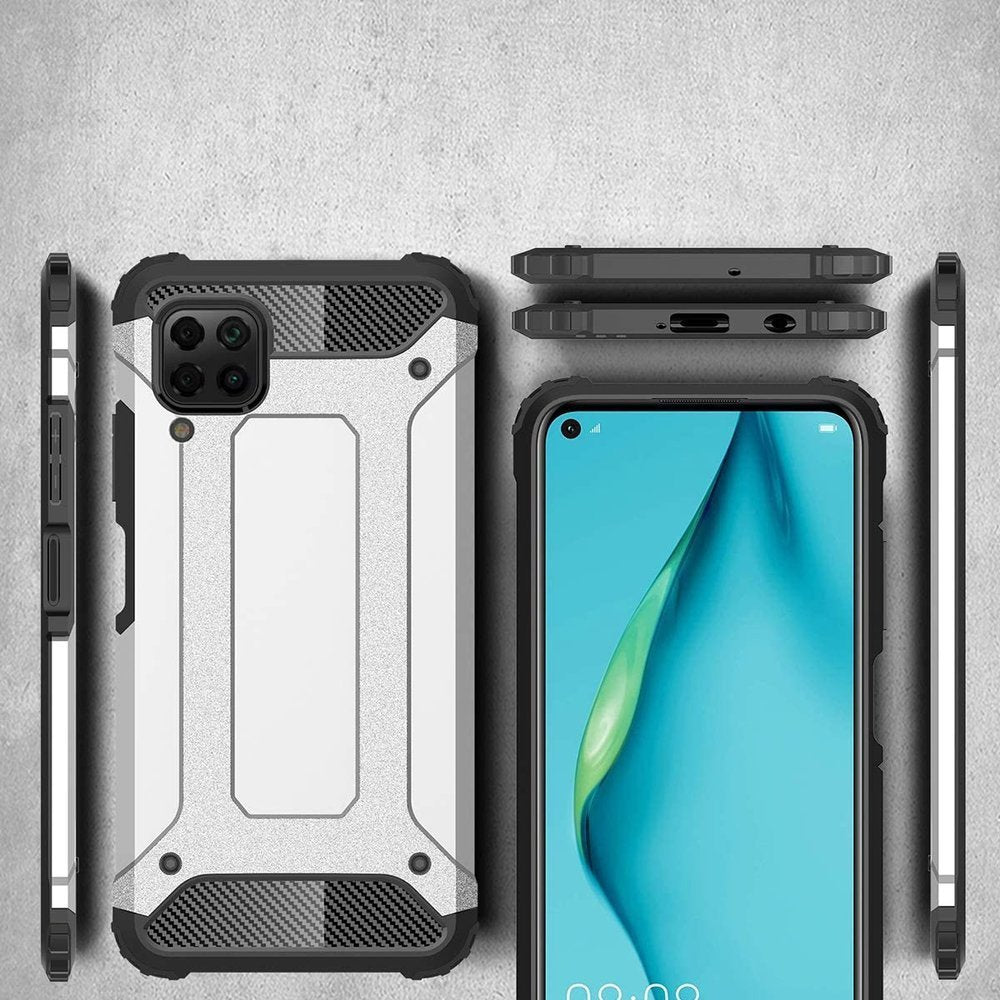 Capa Hybrid Armor Capa resistente e resistente para Huawei P40 Lite - Nova 7i - Nova 6 SE preta