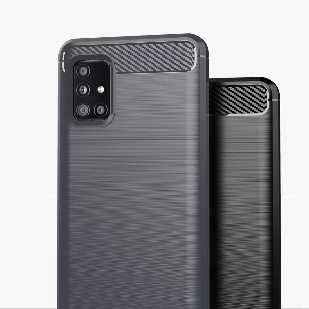 Capa carbono Capa flexível de TPU para Samsung Galaxy A71 5G preta