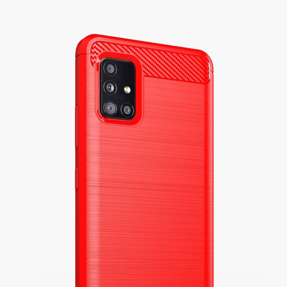 Capa carbono Capa flexível de TPU para Samsung Galaxy A71 5G azul