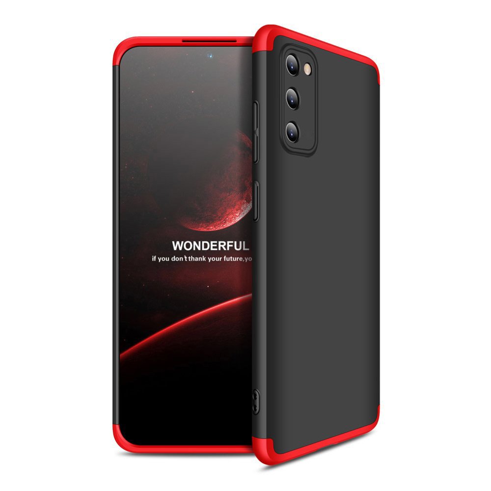 GKK 360 Capa de proteção frontal e traseira capa completa para Samsung Galaxy A41 preto-vermelho