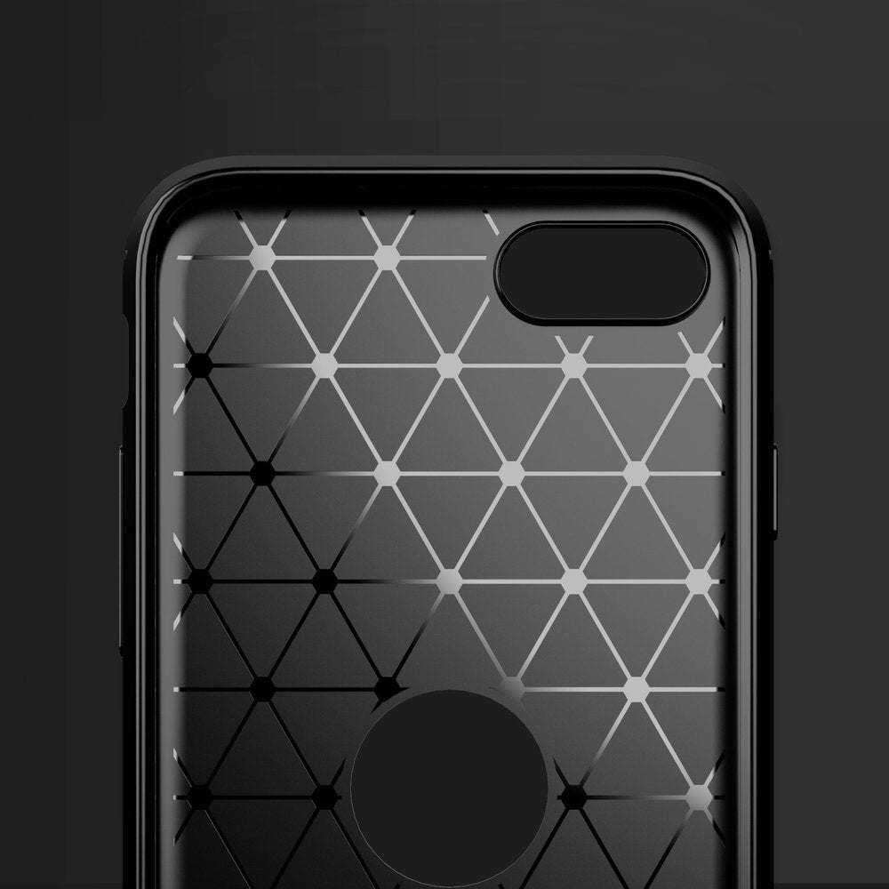 Capa carbono Capa flexível de TPU para iPhone SE 2020 azul