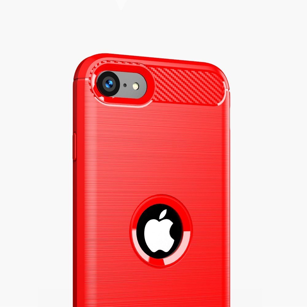 Capa carbono Capa flexível de TPU para iPhone SE 2020 azul