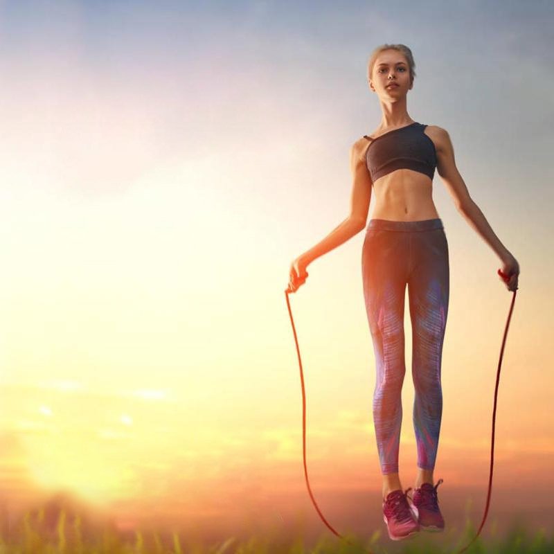 Pular corda com um contador de salto fitness crossfit verde