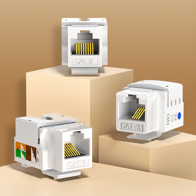 Módulos de rede não blindados Ugreen Keystone Ethernet Cat 5e 8P8C RJ45 100 Mbps 568A  -  B branco (80176 NW142)