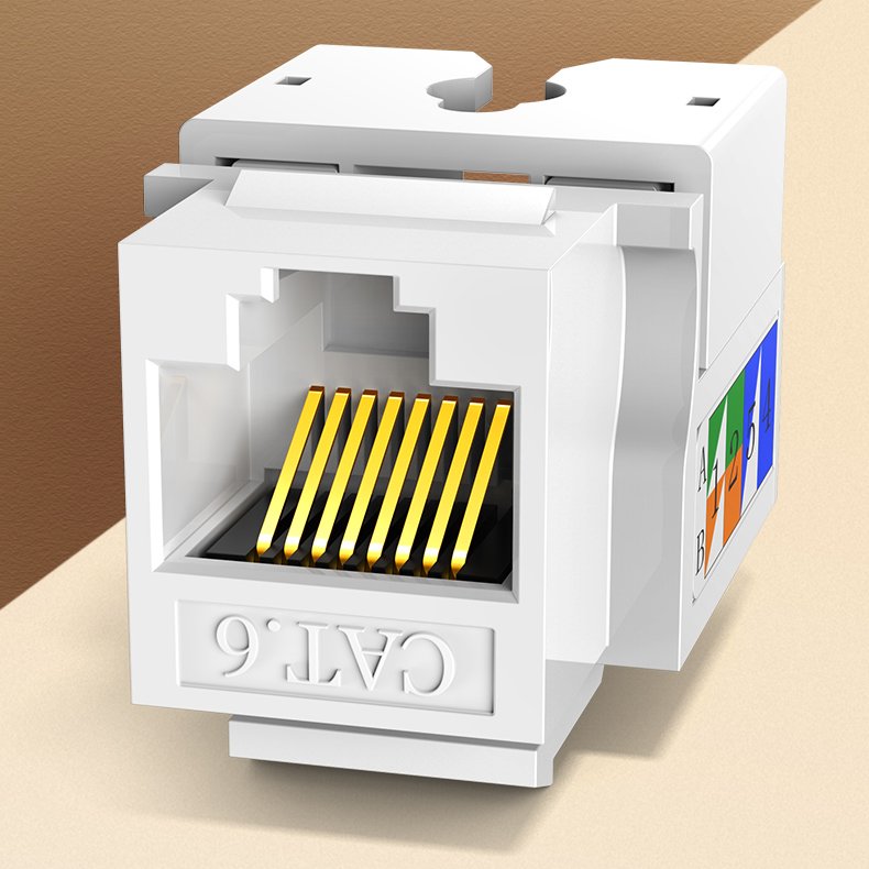 Módulos de rede não blindados Ugreen Keystone Ethernet Cat 5e 8P8C RJ45 100 Mbps 568A  -  B branco (80176 NW142)