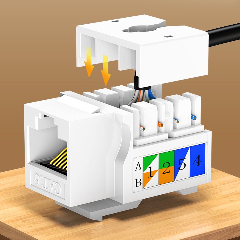 Módulos de rede sem blindagem Ugreen Ethernet Cat 6 8P8C RJ45 1000 Mbps 568A  -  B branco (80178 NW143)