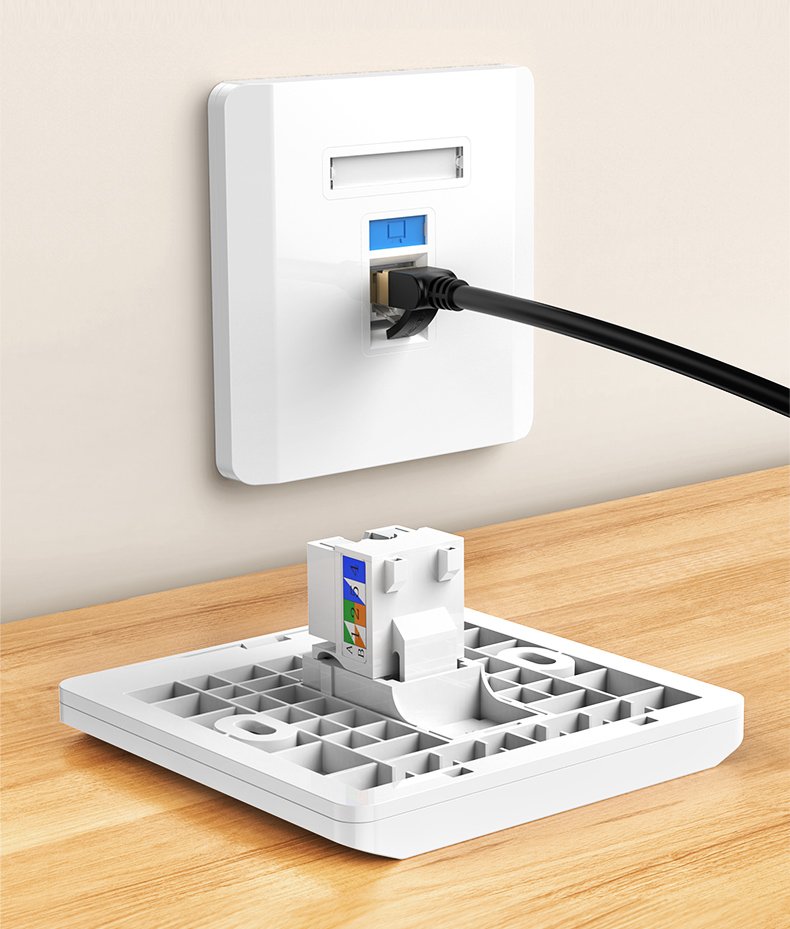 Módulos de rede sem blindagem Ugreen Ethernet Cat 6 8P8C RJ45 1000 Mbps 568A  -  B branco (80178 NW143)
