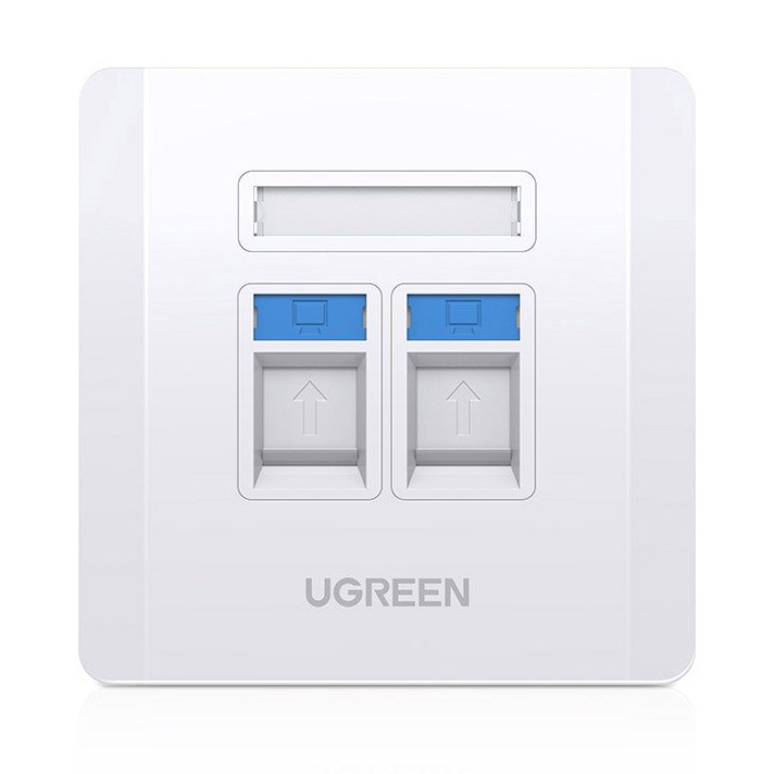 Tomada dupla Ugreen para Internet LAN telefone RJ45 - RJ11 branco (80182 NW144)