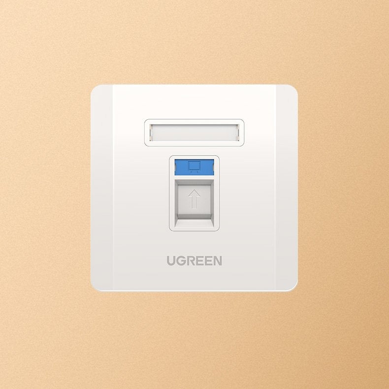 Tomada dupla Ugreen para Internet LAN telefone RJ45 - RJ11 branco (80182 NW144)