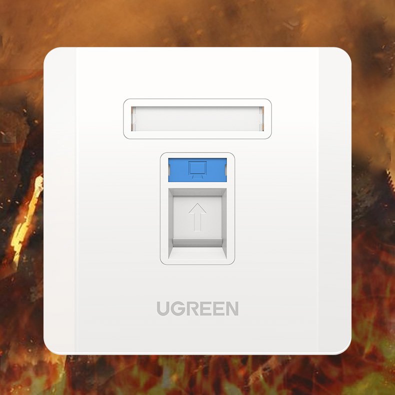 Tomada dupla Ugreen para Internet LAN telefone RJ45 - RJ11 branco (80182 NW144)