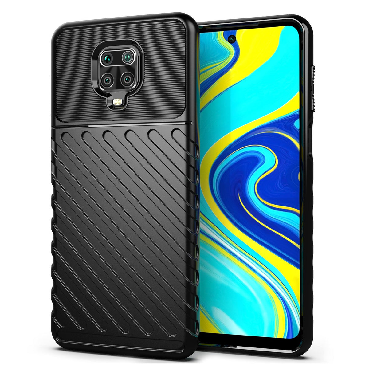 Capa Thunder Capa flexível resistente resistente em TPU para Xiaomi Redmi Note 9 Pro - Redmi Note 9S preto